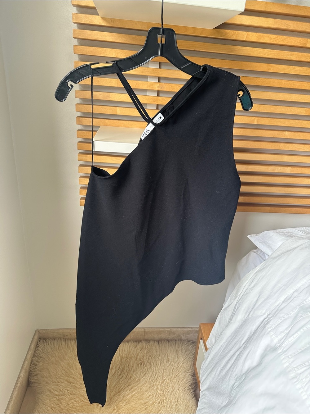 Black Asymmetric One-Shoulder top